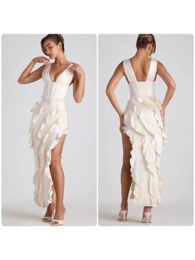 Oh Polly | Dresses | Oh Polly Kazumi Pliss Ruffletrim Maxidress In Ivory | Poshmark Oh Polly | Dresses | Oh Polly Kazumi Pliss Ruffletrim Maxidress In Ivory | Poshmark